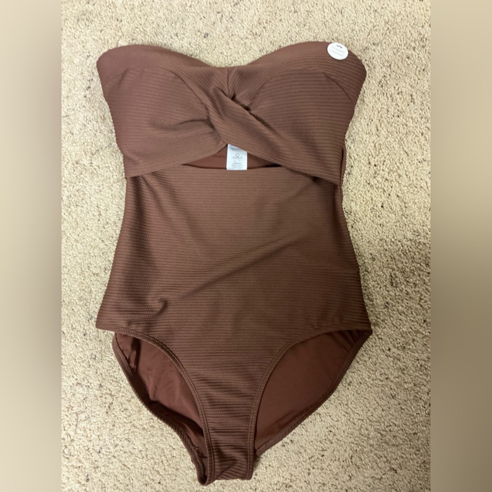 NWT Chic Brown Women's One Piece Swimsuit